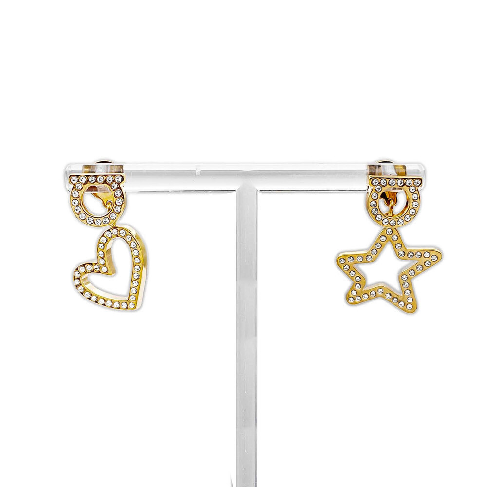 SALVATORE FERRAGAMO Gold Heart Earrings